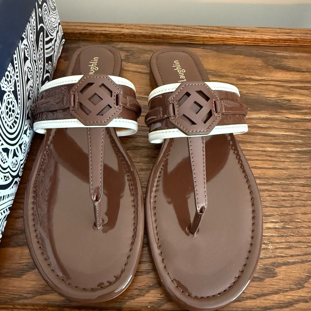 ❣️🆕J. MCLAUGHLIN Brown Nixi Flat Sandals❣️ - Picture 4 of 9